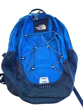 The North Face Jester Backpack Blue Black Hiking Travel Daypack